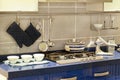 Modern blue kitchen counter