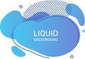 Modern blue liquid gradient abstract geometric background with flowing shapes, circles, lines, and copy space area for