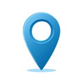 Modern Blue Location Pin Icon With Gradient Effect And Shadow Royalty Free Stock Photo