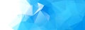 Modern blue low poly triangle shapes banner background Royalty Free Stock Photo
