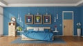 Modern blue master bedroom
