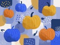 Modern blue pumpkins Royalty Free Stock Photo