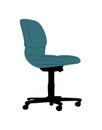 Modern blue office chair vector object isolated. Royalty Free Stock Photo