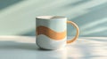 Modern Blue and Orange Ceramic Mug on Table Royalty Free Stock Photo