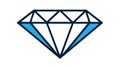 Modern Blue Outline Diamond Icon, Quality and Elegance, vector design Generative AI Royalty Free Stock Photo