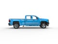 Modern blue pickup truck - side view Royalty Free Stock Photo