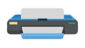 Modern blue printer with paper loaded, ready for printing, vector design Generative AI Royalty Free Stock Photo