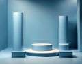 Modern Blue Product Display Pedestals