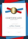 Modern blue red vertical certificate template