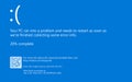 Modern blue screen of death BSOD Register and video error