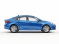 Modern Blue Sedan Side View Royalty Free Stock Photo