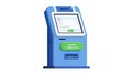 Blue Self-Service Complaint Kiosk with Submit Button and Document Upload Slot Royalty Free Stock Photo