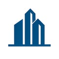 Modern Blue Skyscraper Logo for Real Estate and Construction Royalty Free Stock Photo