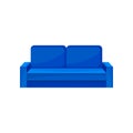 Modern blue sofa, living room furniture, interior design element vector Illustration on a white background Royalty Free Stock Photo