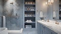 Modern blue stylish Bathroom Interior