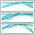 Modern blue swoosh line flyer collection Royalty Free Stock Photo