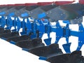 Modern blue tractor plow row abstract isolated over white Royalty Free Stock Photo