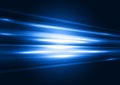 Modern blue transparent hi-tech speed of light abstract background template. Motion graphic trail. Night road concept Royalty Free Stock Photo