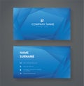 Modern blue triangle double sided business card template vector eps10