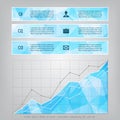 Modern blue triangular style Business Infographics with business Royalty Free Stock Photo