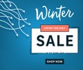 Blue vector winter sale banner template design Royalty Free Stock Photo