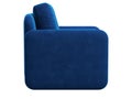 Modern blue velvet upholstery cushioned armchair. 3d render Royalty Free Stock Photo