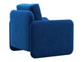 Modern blue velvet upholstery cushioned armchair. 3d render Royalty Free Stock Photo