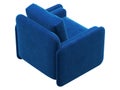 Modern blue velvet upholstery cushioned armchair. 3d render Royalty Free Stock Photo