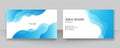Modern blue wave curve liquid business card design template. Creative elegant and clean business card template with corporate Royalty Free Stock Photo