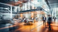 modern blurred busy office interior Royalty Free Stock Photo