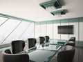 Modern boardroom interior 3d