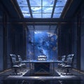Modern Boardroom with Lapis & Gold Marble