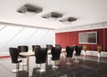 Modern boardroom with lcd interior 3d Royalty Free Stock Photo