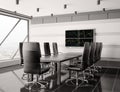 Modern boardroom with lcd interior 3d Royalty Free Stock Photo