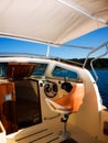 Modern boat cockpit Royalty Free Stock Photo