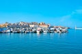 The modern boats and medieval buildings in Venetian port of Chania, Crete, Greece