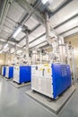 Modern boiler equipment room at a plant