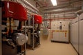 Modern boiler room with gas boilers, industrial heating