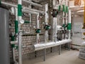 Modern boiler rooms at the factory for growing mushrooms