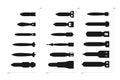 Modern bombs. Black vector silhouettes are isolated on a white background