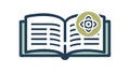 Modern Book Icon with Gear Symbol, Technical Learning, vector design Generative AI Royalty Free Stock Photo