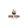Modern BOOK PEDIA COFFEE STORE Glass logo design Royalty Free Stock Photo