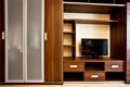 Modern bookcase and wardrobe