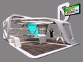 Modern booth exhibition design, 3d render