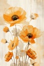 Modern botanical abstract. contemporary depiction of flowers and botanical elements. Vertical