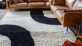 Modern Boucle Rug in a Stylish Living Room