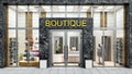 Modern boutique facade with large showcase