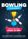 Modern bowling tournament poster invitation template