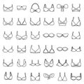 Modern bra icons set, outline style Royalty Free Stock Photo