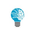 Modern brain tree logo design. Royalty Free Stock Photo